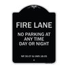 Signmission Wisconsin Fire Lane No Parking Anytime Day or Night Heavy-Gauge Alum Sign, 24" x 18", BS-1824-22702 A-DES-BS-1824-22702